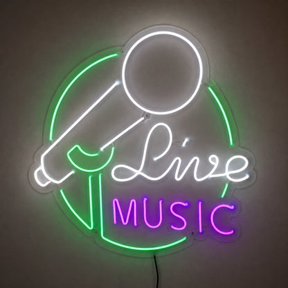 Live Music Microphone Neon Sign LED Neon Sign main product image