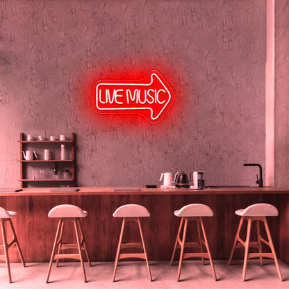 Live Music Neon Sign Wall Art Neon Sign For Sale