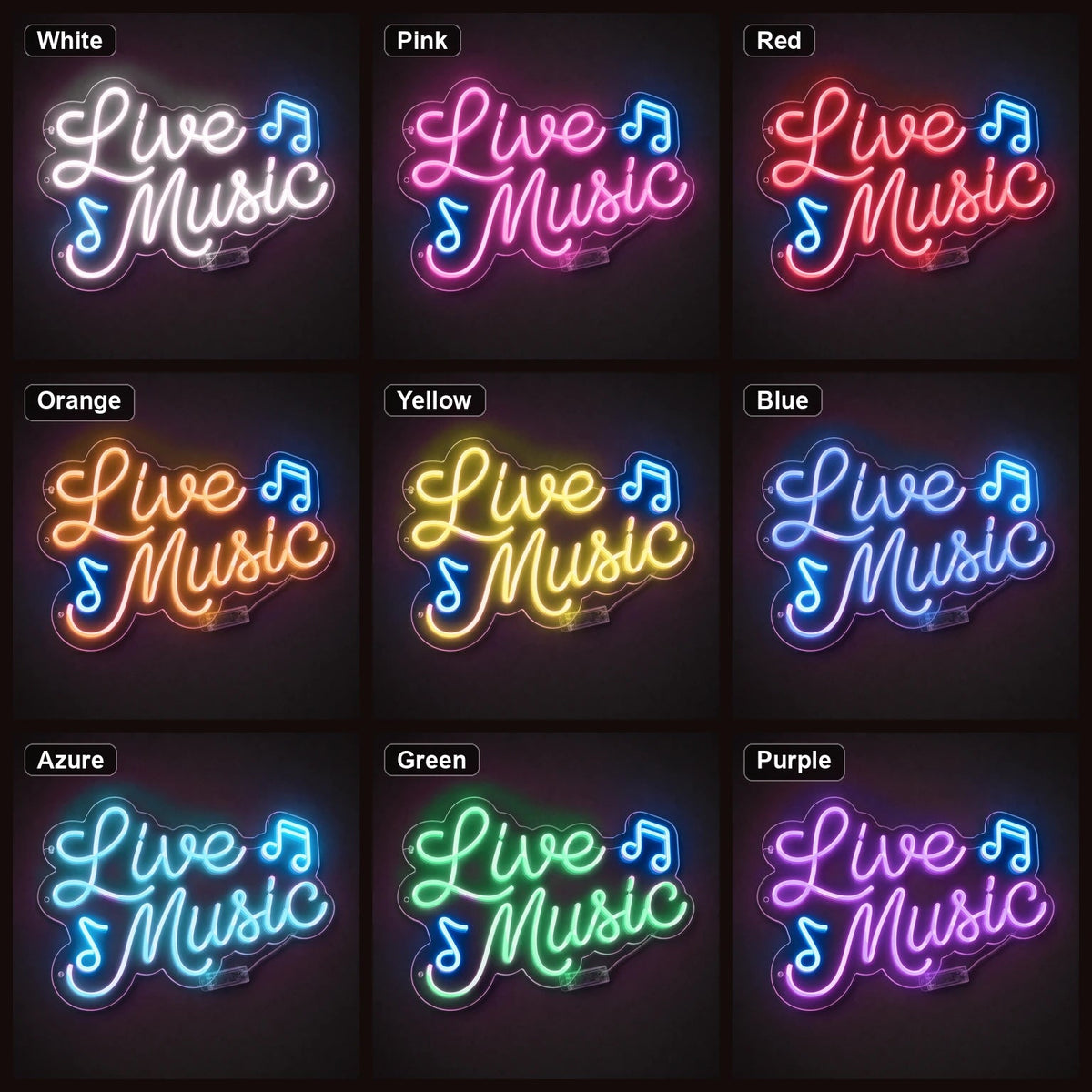 Live Music Notes LED Neon Sign - Shineneon