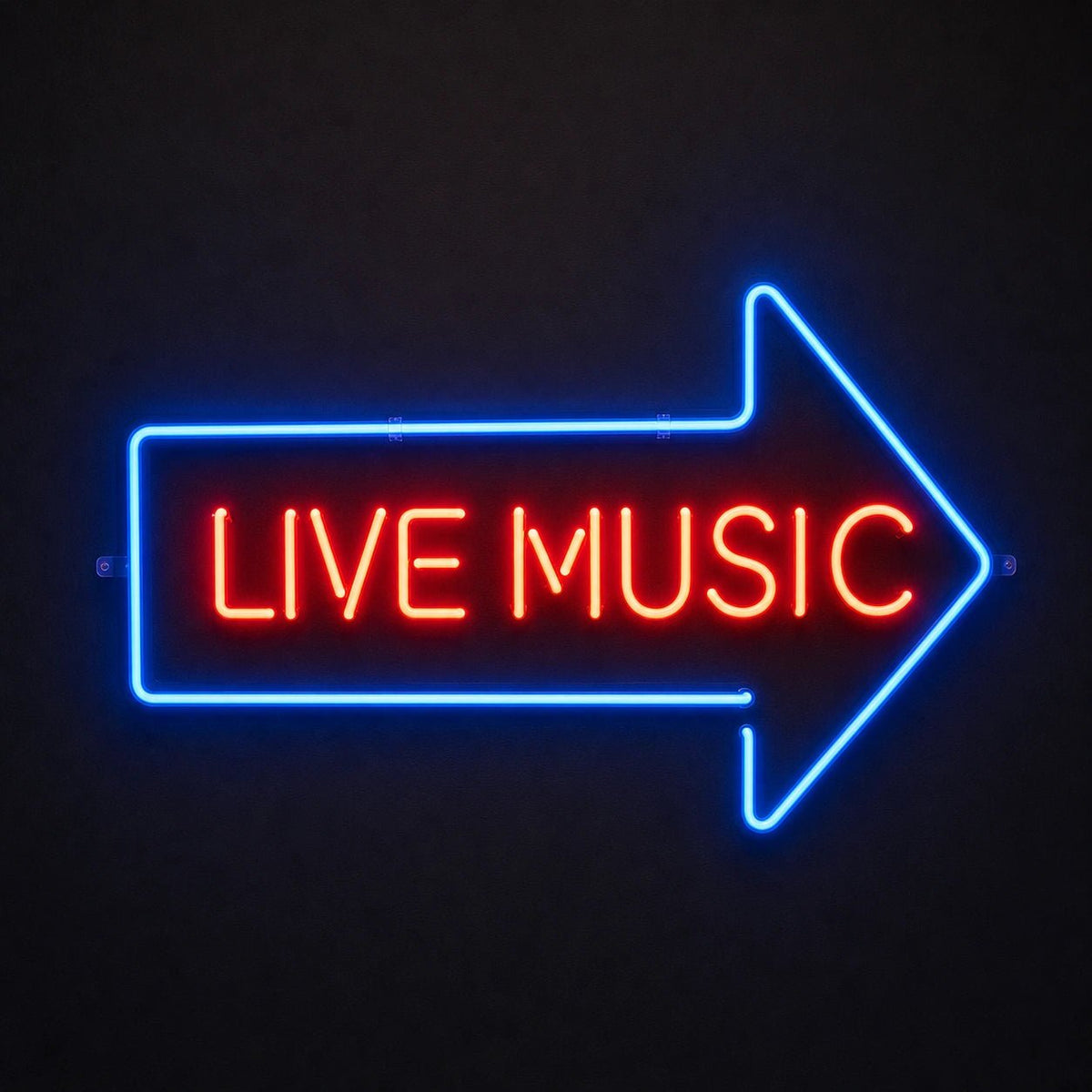 Live Music Right Arrow LED Neon Sign - Shineneon