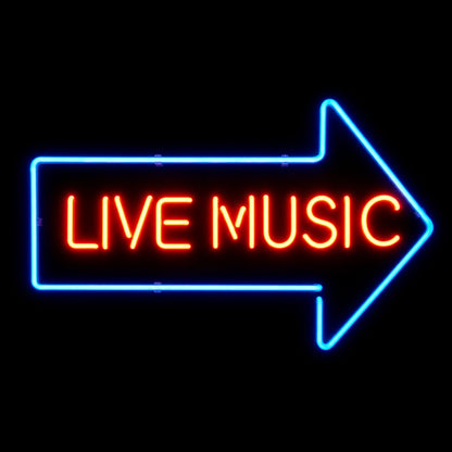 Live Music Right Arrow LED Neon Sign Home Garage Wall Decoration main product image