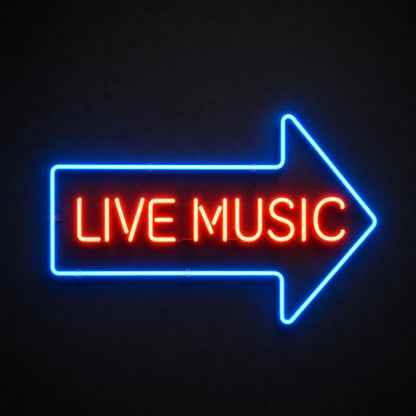 Live Music Right Arrow LED Neon Sign Man Cave Neon Sign - Shineneon