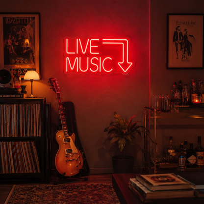 Live Music Room Decor LED Neon Sign - 03 Real Lifestyle Scene
