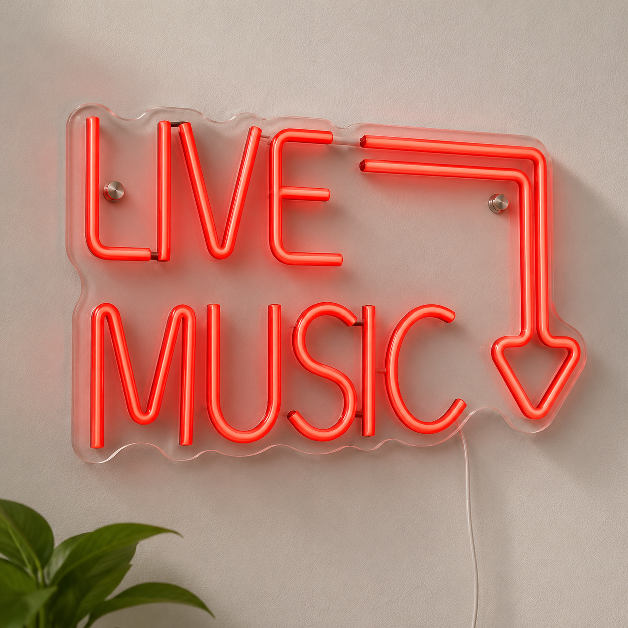 Live Music Wall Decor LED Neon Sign Home Art main product image