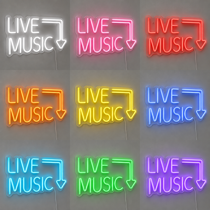 Live Music Wall Decor LED Neon Sign Home Art color grid
