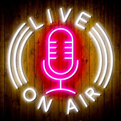 Live On Air Dual Led Neon Sign For Studios And Broadcasting Spaces | Shineneon