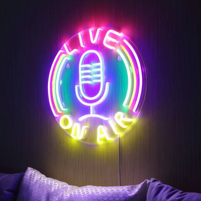 Live On Air Dual Led Neon Sign For Studios And Broadcasting Spaces | Shineneon