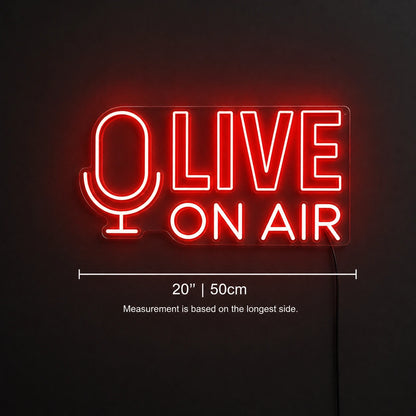 Live On Air Media Neon Sign LED Neon Sign size image