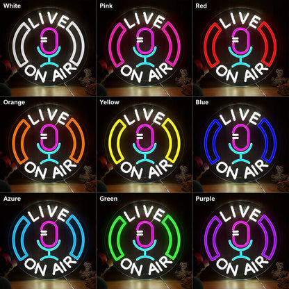 Live On Air Microphone LED Neon Sign - Shineneon