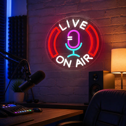 Live On Air Microphone LED Neon Sign - Shineneon