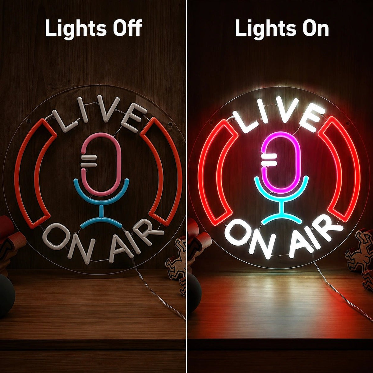 Live On Air Microphone LED Neon Sign - Shineneon