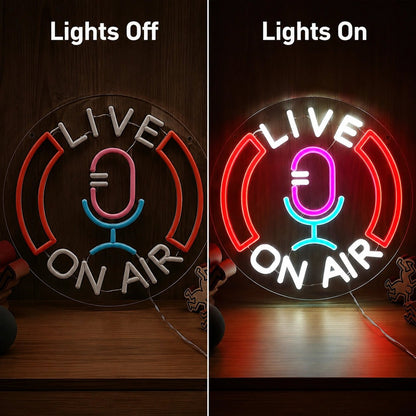 Live On Air Microphone LED Neon Sign - Shineneon