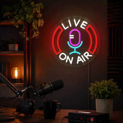 Live On Air Microphone LED Neon Sign - Shineneon