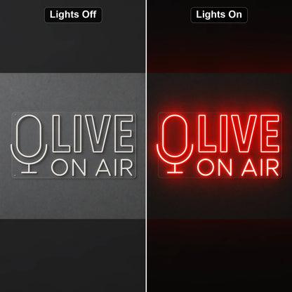 Live Room Decor LED Neon Sign day and night comparison