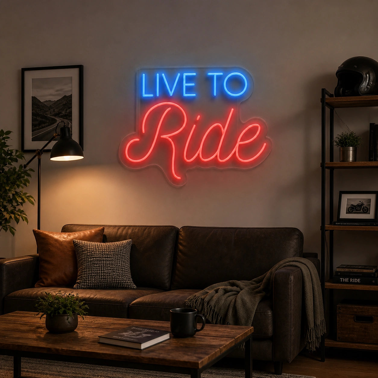 Live To Ride Living Room Vintage LED Neon Sign size image