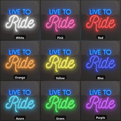Live To Ride Living Room Vintage LED Neon Sign color grid