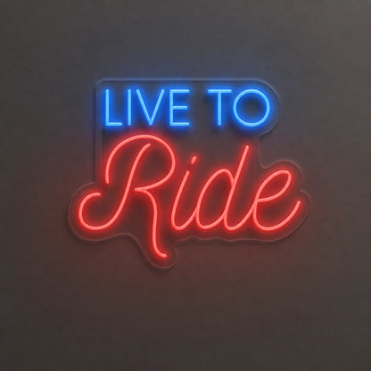 Live To Ride Living Room Vintage LED Neon Sign main product image