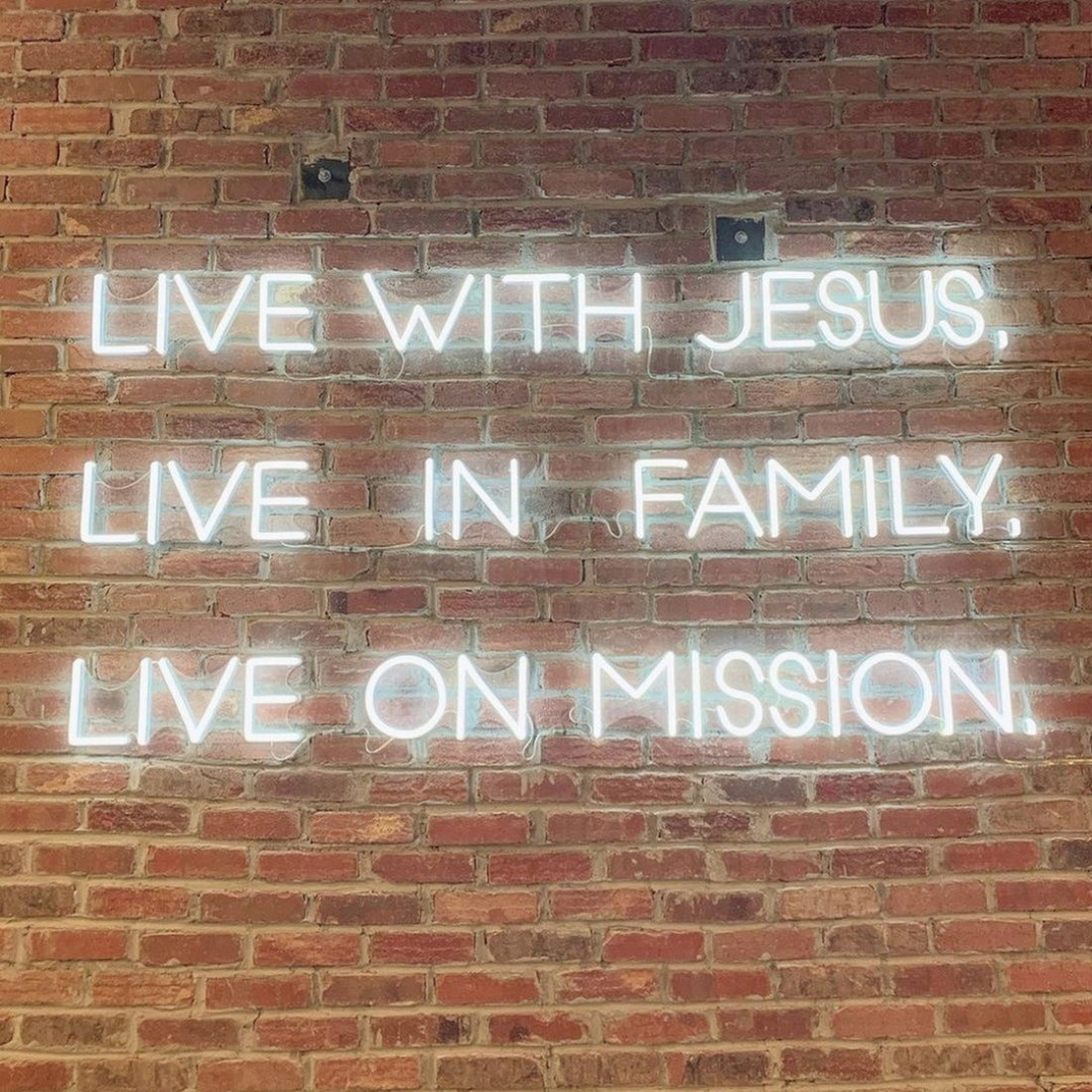 Live With Jesus Live In Family Live On Mission Led Sign Business Neon Sign