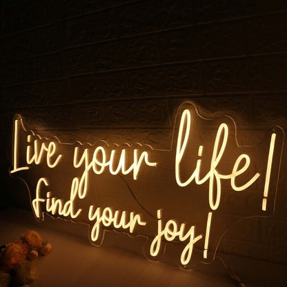 Live Your Like Find Your Joy Yellow Led Neon Sign - Shineneon