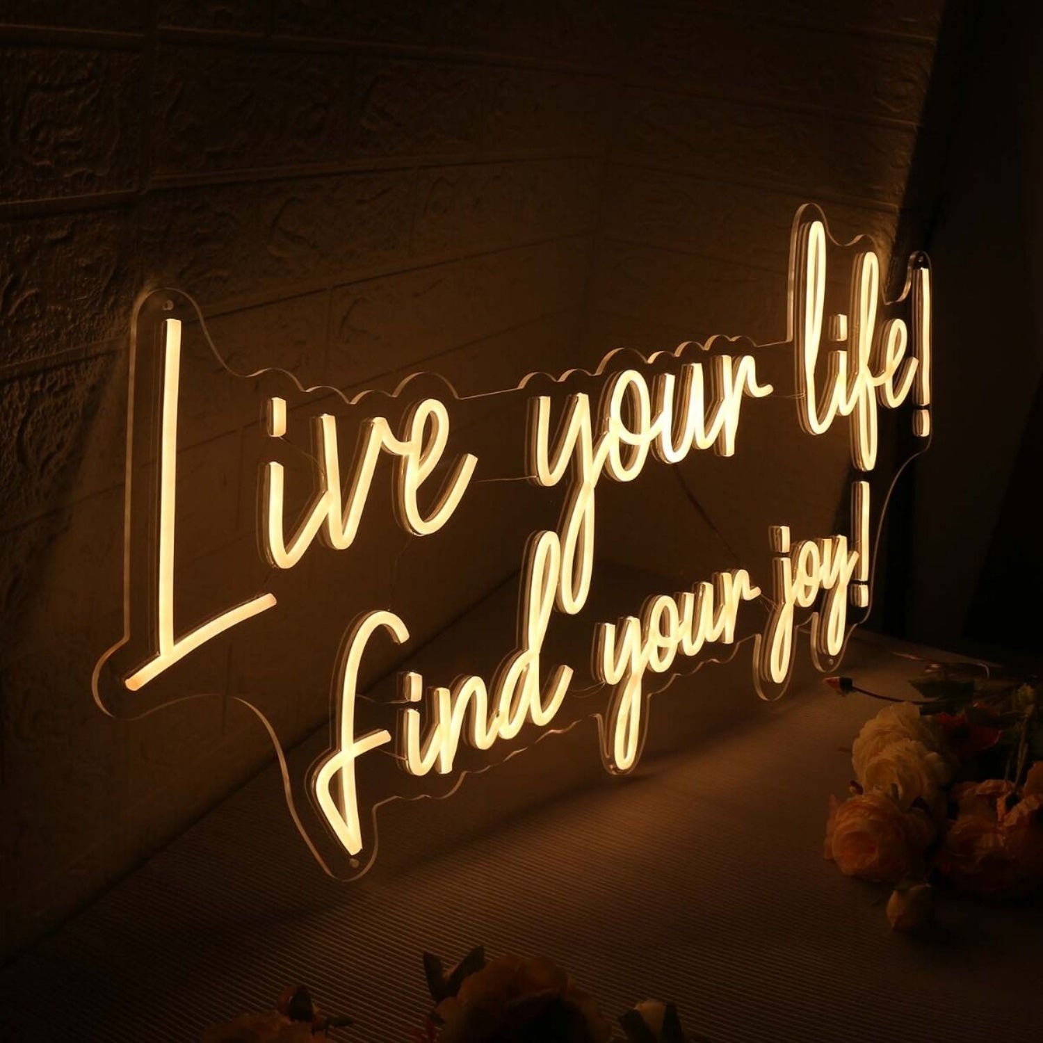 Live Your Like Find Your Joy Yellow Led Neon Sign - Shineneon