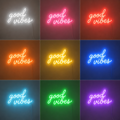 Living Room Outline LED Neon Sign Home Art color grid