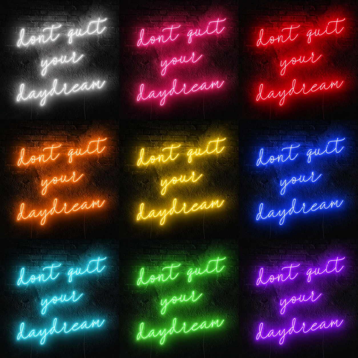 Living Room Square Wall Decor LED Neon Sign Home Art color grid