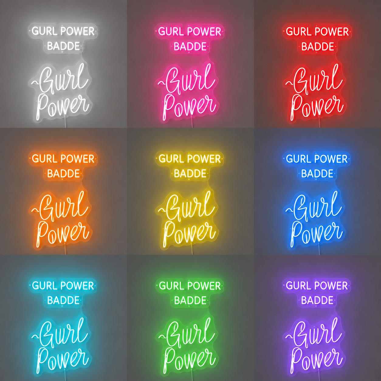 Living Room Vertical Wall Decor LED Neon Sign Home Art color grid