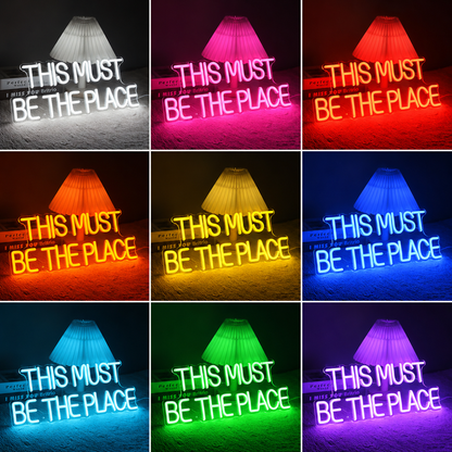 Living Room Wall Decor Outline Art LED Neon Sign color grid