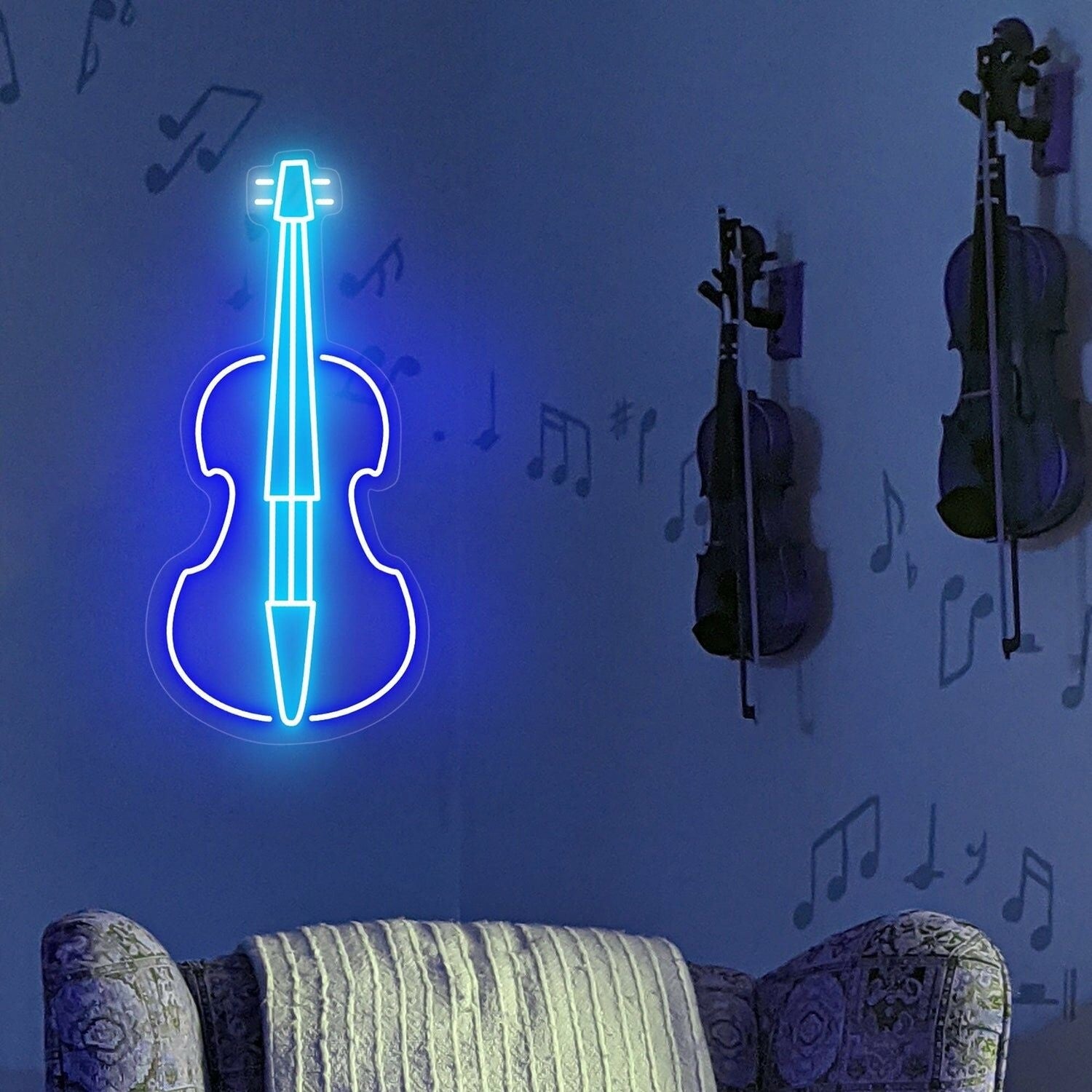 Living Space Music Studio Or Next Event With The Cello Music Neon Sign | Shineneon
