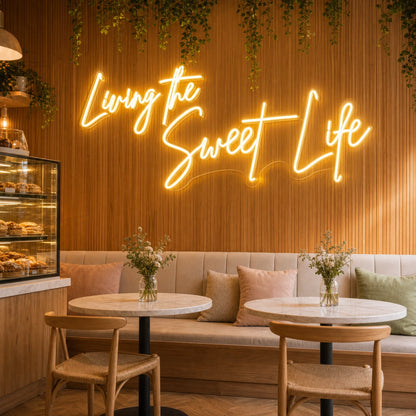 Living The Sweet Life LED Neon Sign Home Garage Wall Decoration real lifestyle scene