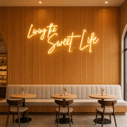 Living The Sweet Life LED Neon Sign Home Garage Wall Decoration size image
