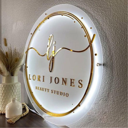 Lj Llori Jones Studio Acrylic Business Logo Sign - Shineneon