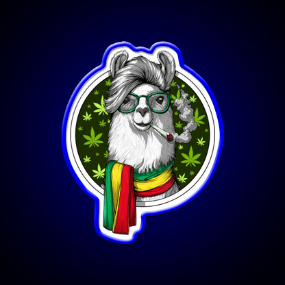 Llama Stoner Weed Hemp Inspired Green Leaf Led Neon Sign Rgb Color - Shineneon