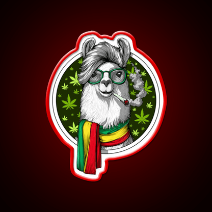 Llama Stoner Weed Hemp Inspired Green Leaf Led Neon Sign Rgb Color - Shineneon