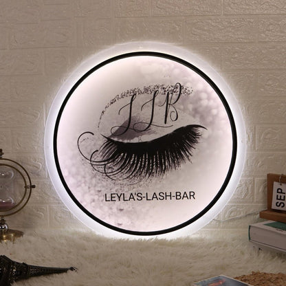 Llb Leylas Lash Bar Acrylic Business Logo Sign - Shineneon
