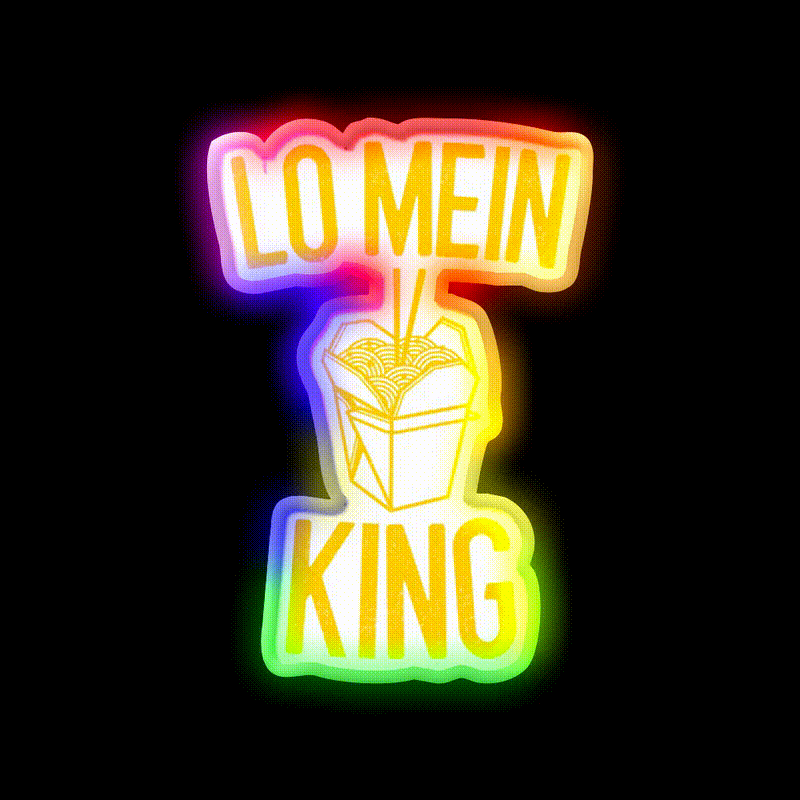 Lo Mein King Lo Mein Gift Led Neon Sign Chinese Food Rgb Color