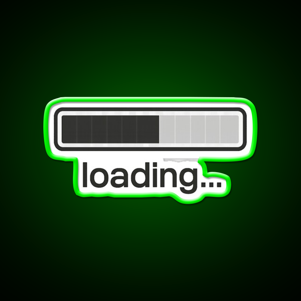 Loading Bar Progress Funny Minimalist Man Cave Bar Led Neon Sign Rgb Color