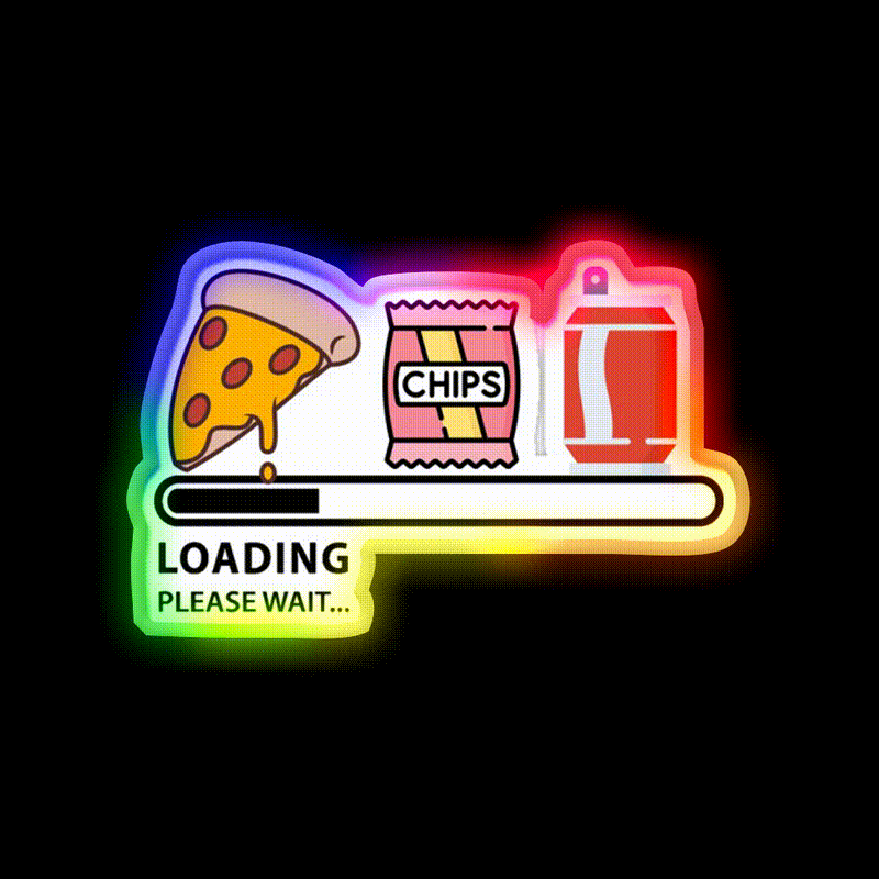 Loading Snacks Please Wait Man Cave Bar Led Neon Sign Rgb Color