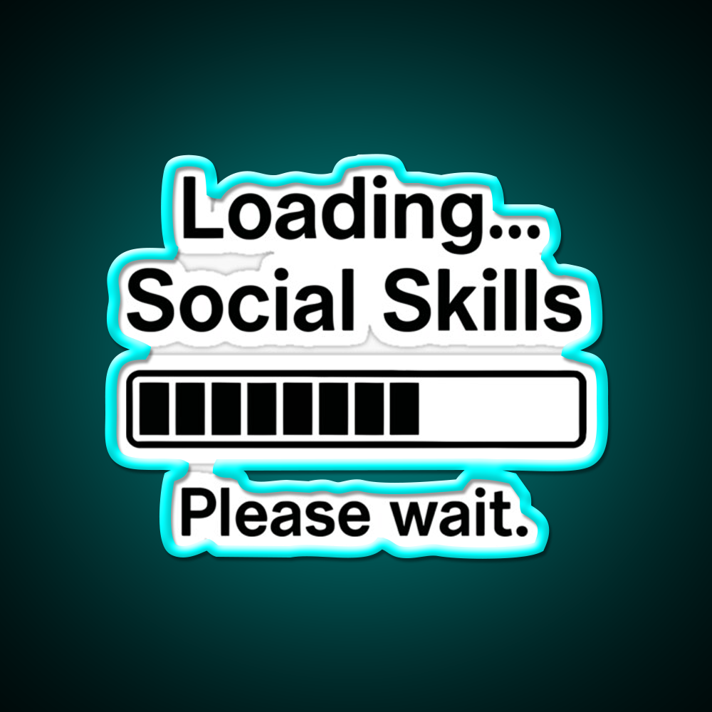 Loading Social Skills Funny Introvert Man Cave Bar Led Neon Sign Rgb Color