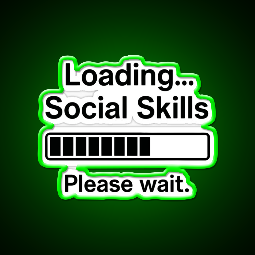 Loading Social Skills Funny Introvert Man Cave Bar Led Neon Sign Rgb Color
