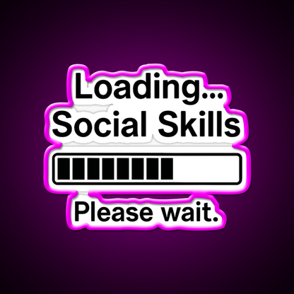 Loading Social Skills Funny Introvert Man Cave Bar Led Neon Sign Rgb Color