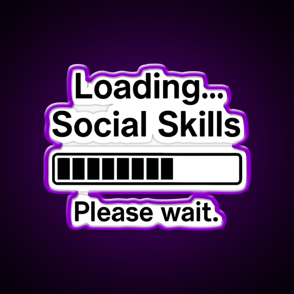Loading Social Skills Funny Introvert Man Cave Bar Led Neon Sign Rgb Color