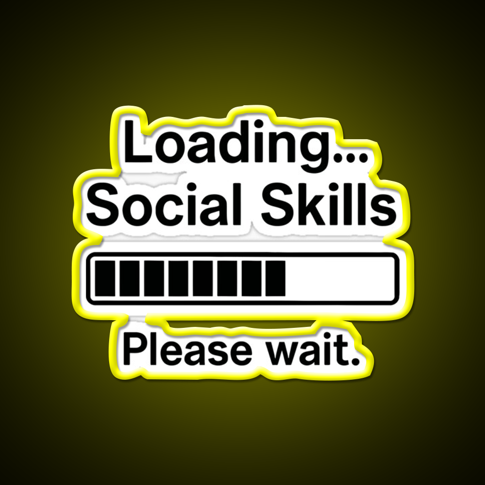 Loading Social Skills Funny Introvert Man Cave Bar Led Neon Sign Rgb Color