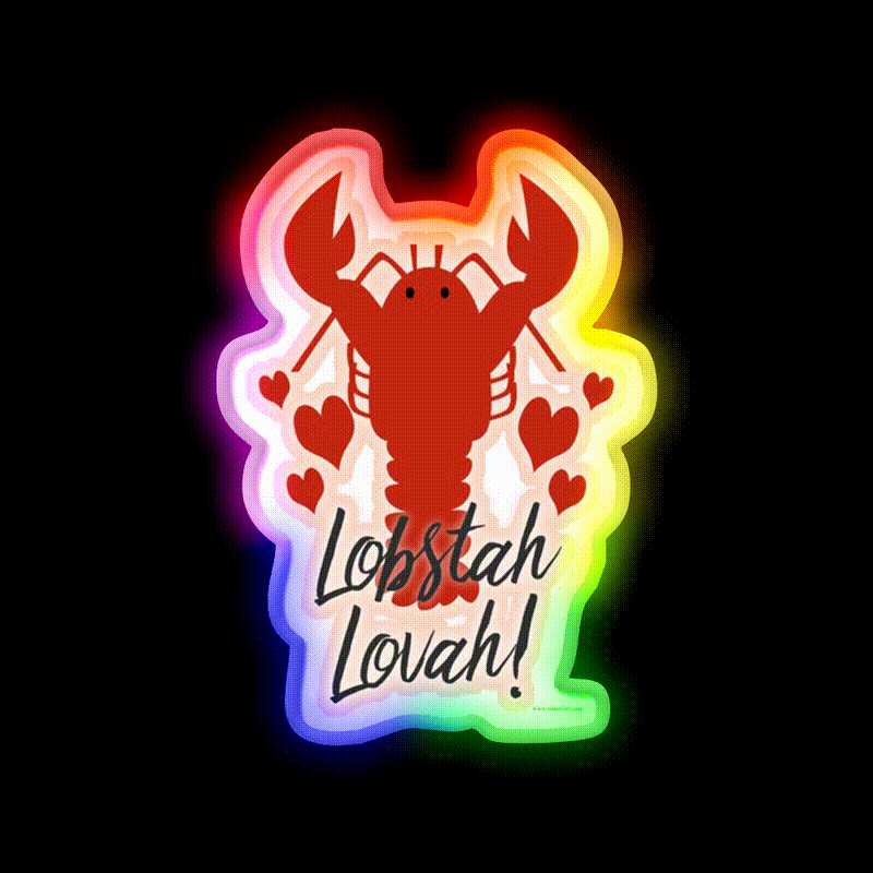 Lobster Lovin Lobstah Lovah Man Cave Bar Led Neon Sign Rgb Color