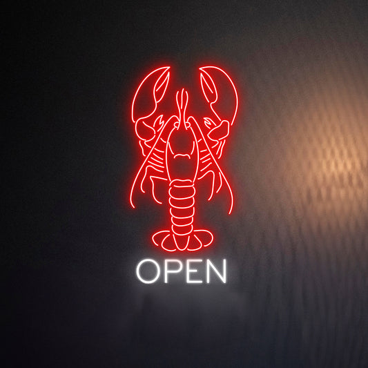 Lobster Open Neon Sign