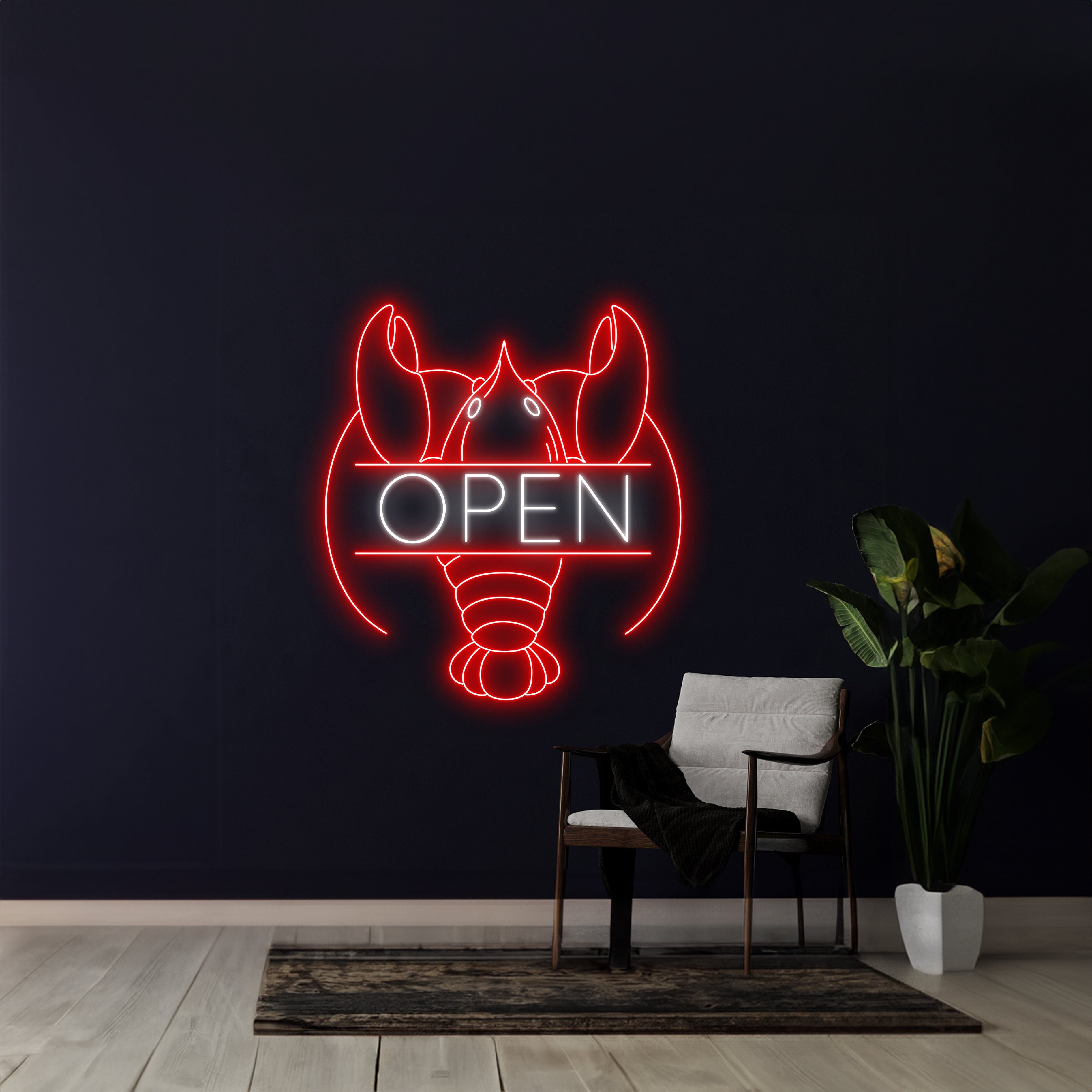 Lobster Open Neon Sign Sea Food Wall Room Decor | Shineneon