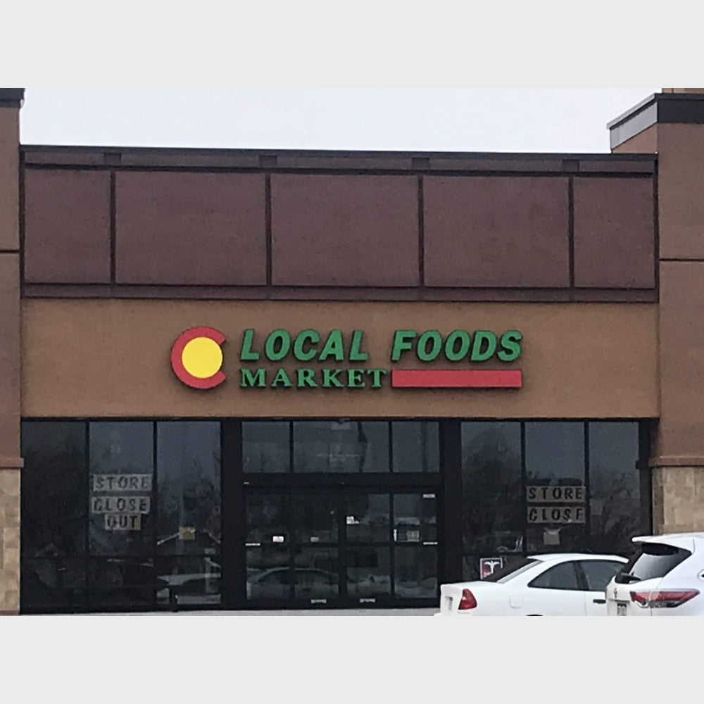 Local Foods Market 3D Frontlit And Backlit Channel Letter Led Light Sign