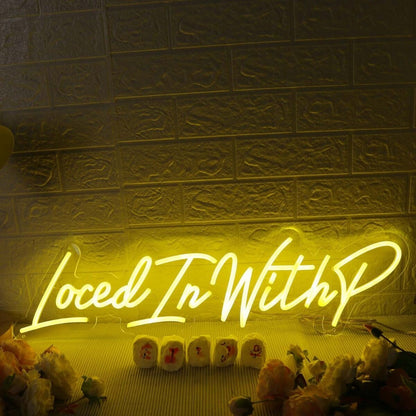 Loced In With P Yellow Led Neon Sign - Shineneon