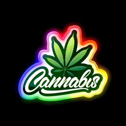 Logo 2 Hemp Inspired Green Leaf Led Neon Sign Rgb Color - LED neon sign close-up detail