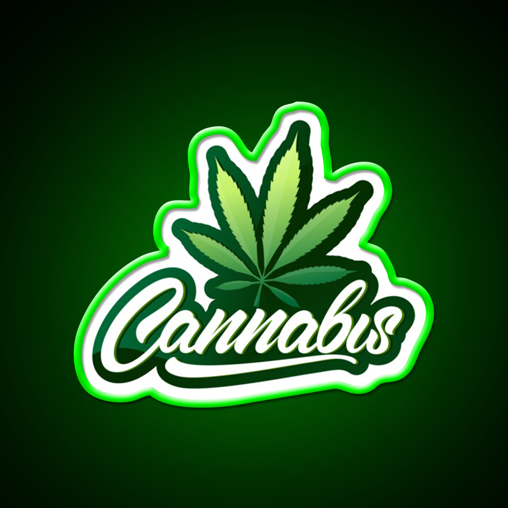 Logo 2 Hemp Inspired Green Leaf Led Neon Sign Rgb Color - LED neon sign view 8